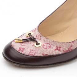 مملوكة مسبقًا Louis Vuitton Pink Mini Lin Monogram Pumps Size 36.5