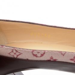 مملوكة مسبقًا Louis Vuitton Pink Mini Lin Monogram Pumps Size 36.5