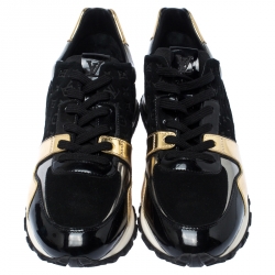 Louis Vuitton Multicolor Monogram Suede and Patent Leather Run Away Lace Up Sneakers Size 40