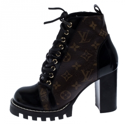 Louis Vuitton Black leather Star Trail Ankle Boots Size 38.5 Louis Vuitton