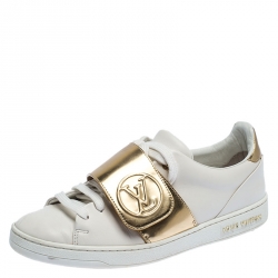Louis Vuitton Front Row LV Monogram Gold Stud Sneaker