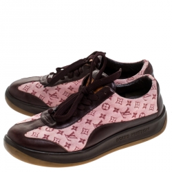 Louis Vuitton Brown/Sepia Monogram Mini Lin and Leather Runners Sneakers Size 39.5