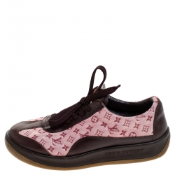 Louis Vuitton Brown/Sepia Monogram Mini Lin and Leather Runners Sneakers Size 39.5