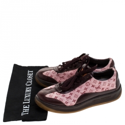 Louis Vuitton Brown/Sepia Monogram Mini Lin and Leather Runners Sneakers Size 39.5