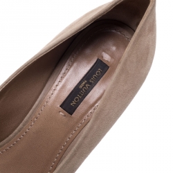 Pre Owned Louis Vuitton Beige Suede Pointed Toe Pumps Size 36
