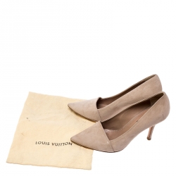 Pre Owned Louis Vuitton Beige Suede Pointed Toe Pumps Size 36