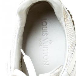 Louis Vuitton White Leather and Mesh Run Away Lace Up Sneakers Size 40