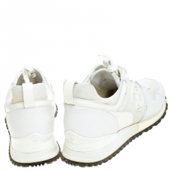 Louis Vuitton White Leather and Mesh Run Away Lace Up Sneakers Size 40