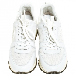 Louis Vuitton White Leather and Mesh Run Away Lace Up Sneakers Size 40