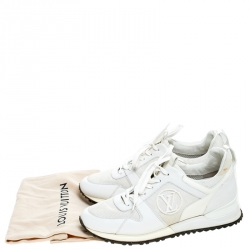 Louis Vuitton White Leather and Mesh Run Away Lace Up Sneakers Size 40