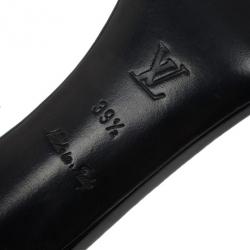 مملوكة مسبقًا Louis Vuitton Black Patent Slingback Sandals Size 39.5