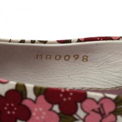 Pre Owned Louis Vuitton Floral Print Pointed Toe Slingback Sandals Size 40