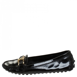 Pre Owned Louis Vuitton Black Patent Leather Oxford Loafers Size 39