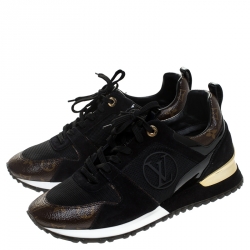 مملوكة مسبقًا حذاء رياضي لوي فيتون ران أواي شبكة و كانفاس مونوغرامي ثنائي اللون مقاس 40