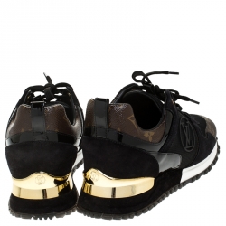 مملوكة مسبقًا حذاء رياضي لوي فيتون ران أواي شبكة و كانفاس مونوغرامي ثنائي اللون مقاس 40