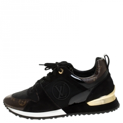 مملوكة مسبقًا حذاء رياضي لوي فيتون ران أواي شبكة و كانفاس مونوغرامي ثنائي اللون مقاس 40