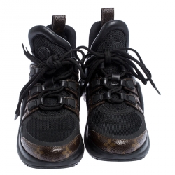 مملوكة مسبقًا Louis Vuitton Black/Brown Monogram Canvas And Mesh LV Archlight High Top Sneakers  Size 37