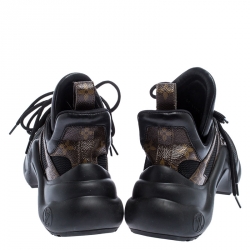 مملوكة مسبقًا Louis Vuitton Black/Brown Monogram Canvas And Mesh LV Archlight High Top Sneakers  Size 37