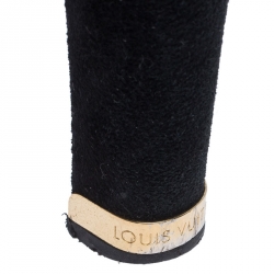 Pre Owned Louis Vuitton Black Suede Mid Calf Boots Size 38.5