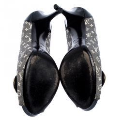 Pre Owned Louis Vuitton Monogram Idylle Judy Peep Toe Pumps Size 38.5