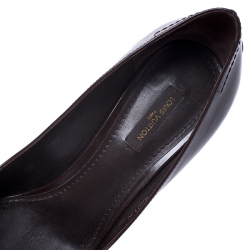 Pre Owned حذاء كعب عالي لوي فيتون مقدمة مدببة جلد أسود مقاس 37