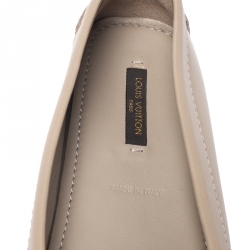Louis Vuitton Beige/White Leather Oxford Loafers Size 38