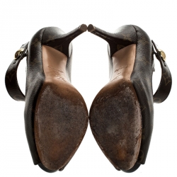 مملوكة مسبقًا حذاء كعب عالي لوي فيتون ريتوال ماري جان مقدمة مفتوحة كانفاس مونوغرامي مقاس 36