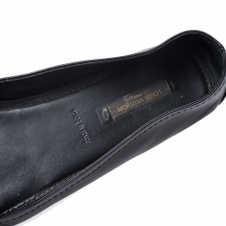 Pre Owned Louis Vuitton Black Leather Oxford Ballet Flats Size 39