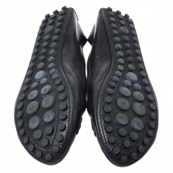 Pre Owned Louis Vuitton Black Leather Oxford Ballet Flats Size 39