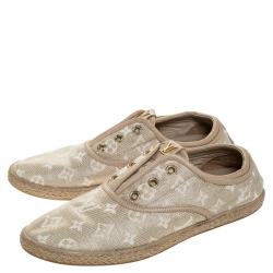 مملوكة مسبقًا Louis Vuitton Beige Monogram Canvas Laceless Espadrille Sneakers Size 40
