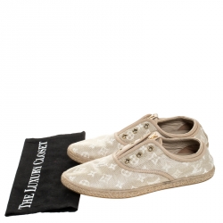 مملوكة مسبقًا Louis Vuitton Beige Monogram Canvas Laceless Espadrille Sneakers Size 40