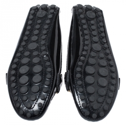 Pre Owned Louis Vuitton Black Patent Leather Oxford Logo Slip On Loafers Size 36