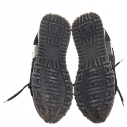 Louis Vuitton Two Tone Mesh And Monogram Canvas Run Away Lace Up Sneakers Size 39