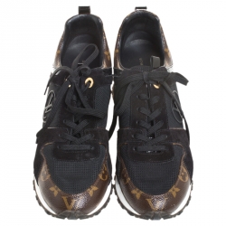 Louis Vuitton Two Tone Mesh And Monogram Canvas Run Away Lace Up Sneakers Size 39