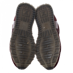 Louis Vuitton Burgundy Suede And Mesh Run Away Sneakers Size 39.5