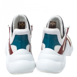 Louis Vuitton Multicolor Leather, Mesh And Monogram Canvas Archlight Lace Up Sneakers Size 38