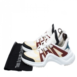 Louis Vuitton Multicolor Leather, Mesh And Monogram Canvas Archlight Lace Up Sneakers Size 38
