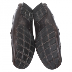 Louis Vuitton Dark Brown Leather Monte Carlo Loafers Size 42.5