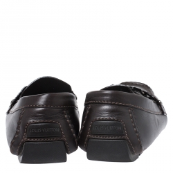 Louis Vuitton Dark Brown Leather Monte Carlo Loafers Size 42.5