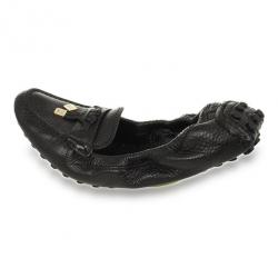 مملوكة مسبقًا Louis Vuitton Black Leather Lemon Loafers Size 38.5