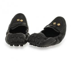 مملوكة مسبقًا Louis Vuitton Black Leather Lemon Loafers Size 38.5