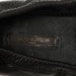 مملوكة مسبقًا Louis Vuitton Black Leather Lemon Loafers Size 38.5