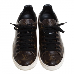 Louis Vuitton Brown Monogram Canvas Frontrow Lace Up Sneakers Size 35