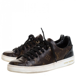 Louis Vuitton Brown Monogram Canvas Frontrow Lace Up Sneakers Size 35