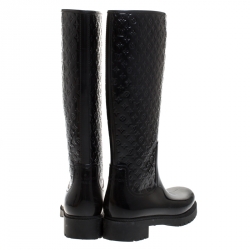 Pre Owned حذاء بوت مطر لوي فيتون سبلاش مطاط مونوغرامي أسود مقاس 38