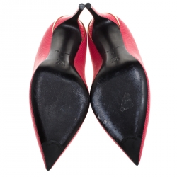 Pre Owned حذاء كعب عالي لوي فيتون آيلاين مقدمة مدببة جلد ايبي أحمر مقاس 38