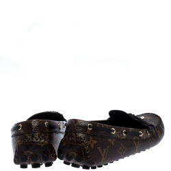 Pre Owned Louis Vuitton Brown Monogram Canvas Gloria Flat Loafers Size 40