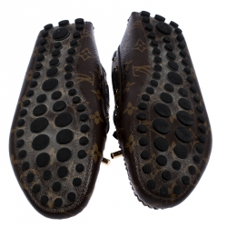 Pre Owned Louis Vuitton Brown Monogram Canvas Gloria Flat Loafers Size 40