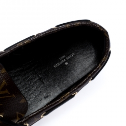 Pre Owned Louis Vuitton Brown Monogram Canvas Gloria Flat Loafers Size 40