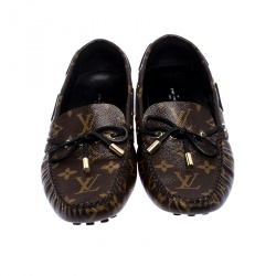 Pre Owned Louis Vuitton Brown Monogram Canvas Gloria Flat Loafers Size 40
